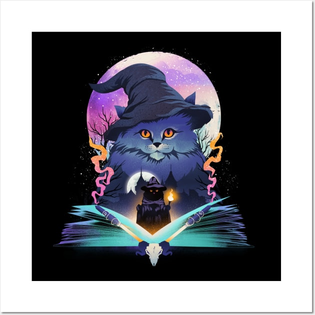 Book of Cat Wizard Wall Art by DANDINGEROZZ